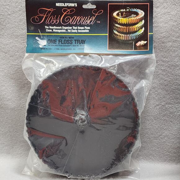 Needleform's Floss Carousel Base, Tray, Handle, Dust Cover And Extra Tray NOS - Picture 4 of 6